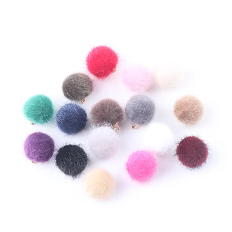 ミンクファー DIY ポンポンペンダント イヤリング 手作り ジュエリー ピアス ネックレス