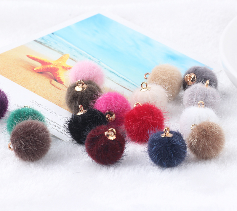 ミンクファー DIY ポンポンペンダント イヤリング 手作り ジュエリー ピアス ネックレス