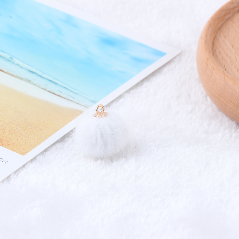 ミンクファー DIY ポンポンペンダント イヤリング 手作り ジュエリー ピアス ネックレス