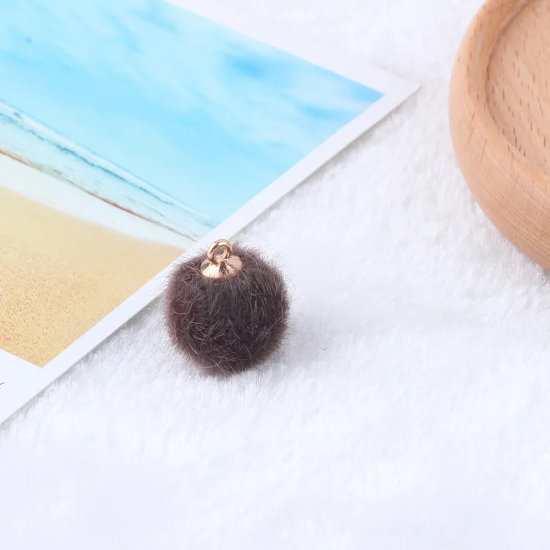 ミンクファー DIY ポンポンペンダント イヤリング 手作り ジュエリー ピアス ネックレス