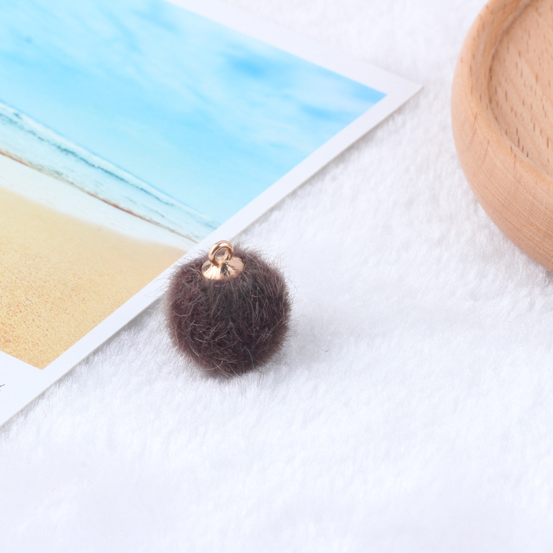 ミンクファー DIY ポンポンペンダント イヤリング 手作り ジュエリー ピアス ネックレス