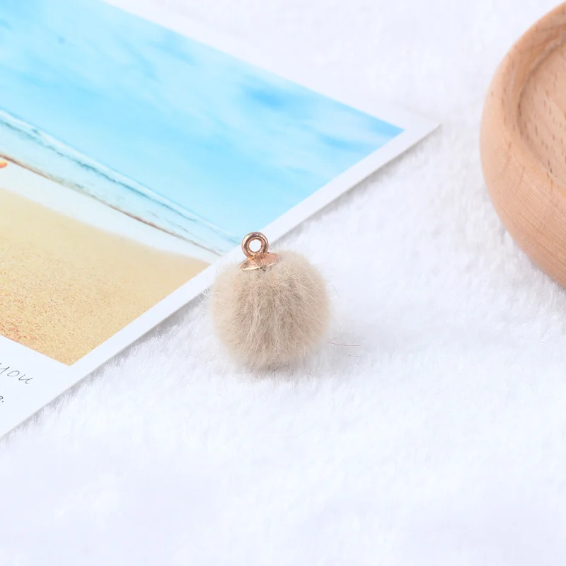 ミンクファー DIY ポンポンペンダント イヤリング 手作り ジュエリー ピアス ネックレス